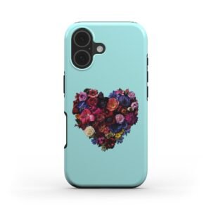 Mint HeartBlooming phone case front view