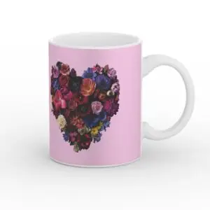 Rožinis HeartBlooming puodelis su širdele